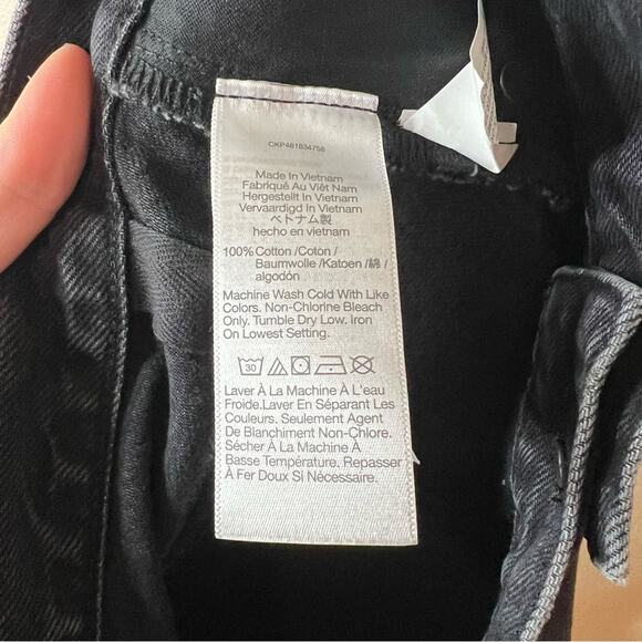 Madewell mid rise midi denim jean skirt with slit in lunar faded black 31 - Picture 9 of 11